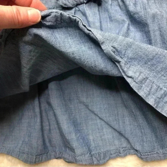 Joe Fresh Jean Dress Buttons Bow Collared Blue Size 6 / Small - Picture 3 of 16